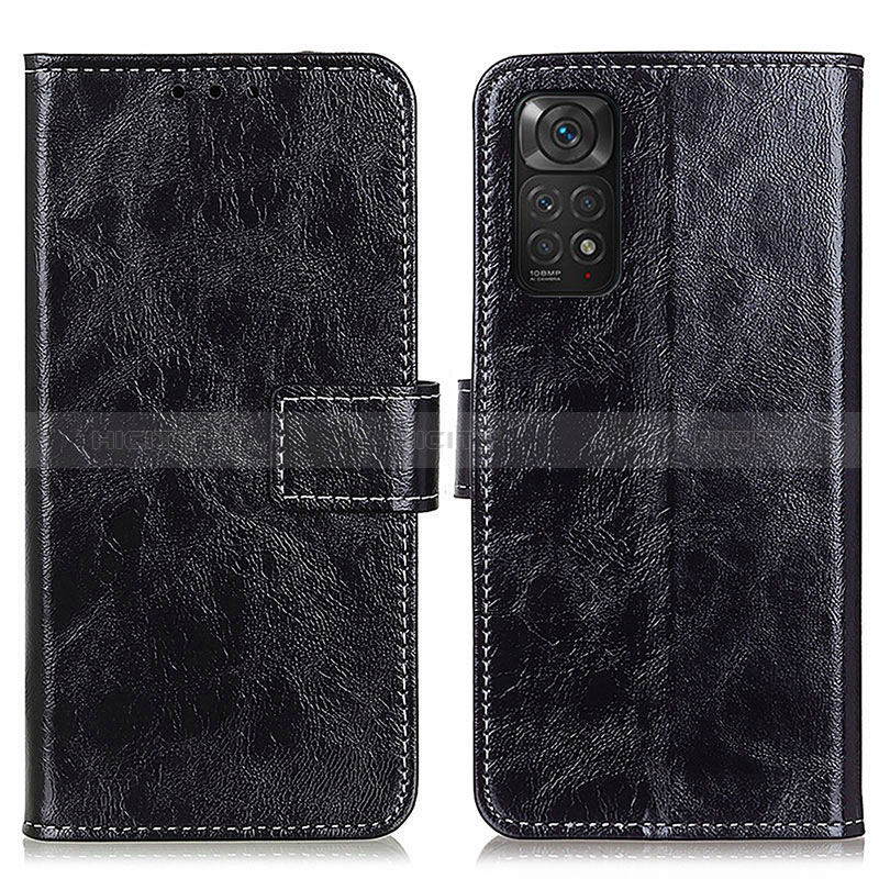 Coque Portefeuille Livre Cuir Etui Clapet K04Z pour Xiaomi Redmi Note 11 4G (2022) Noir Plus