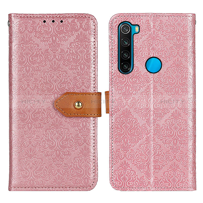 Coque Portefeuille Livre Cuir Etui Clapet K05Z pour Xiaomi Redmi Note 8 (2021) Rose Plus