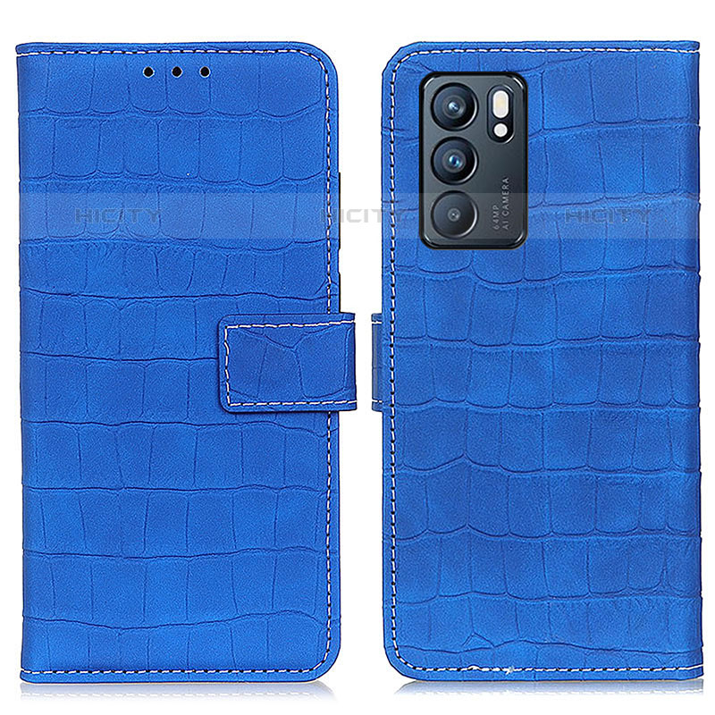 Coque Portefeuille Livre Cuir Etui Clapet K07Z pour Oppo Reno6 5G Bleu Plus