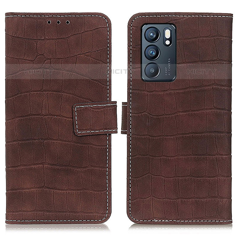 Coque Portefeuille Livre Cuir Etui Clapet K07Z pour Oppo Reno6 5G Marron Plus