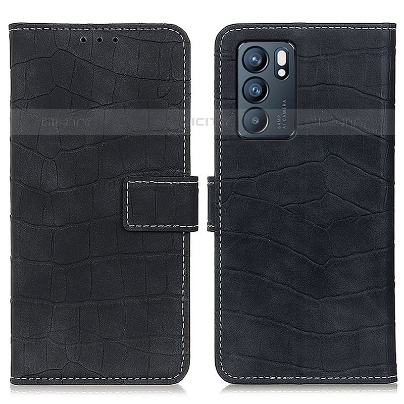 Coque Portefeuille Livre Cuir Etui Clapet K07Z pour Oppo Reno6 5G Noir Plus