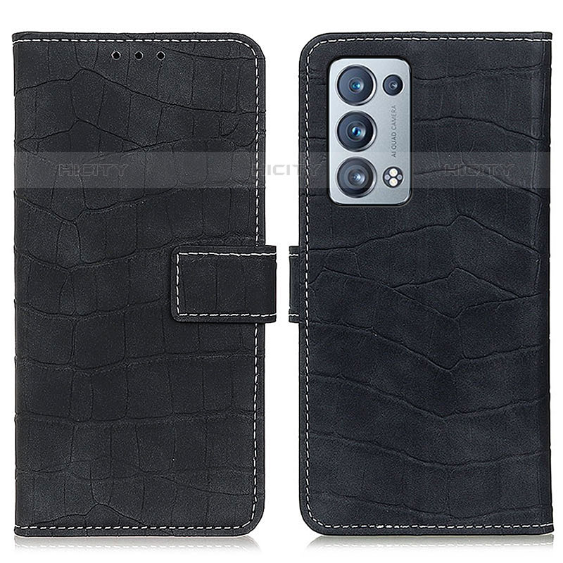 Coque Portefeuille Livre Cuir Etui Clapet K07Z pour Oppo Reno6 Pro+ Plus 5G Noir Plus