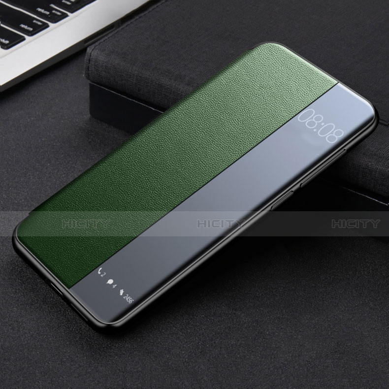 Coque Portefeuille Livre Cuir Etui Clapet K09 pour Huawei Mate 40 Pro Vert Plus