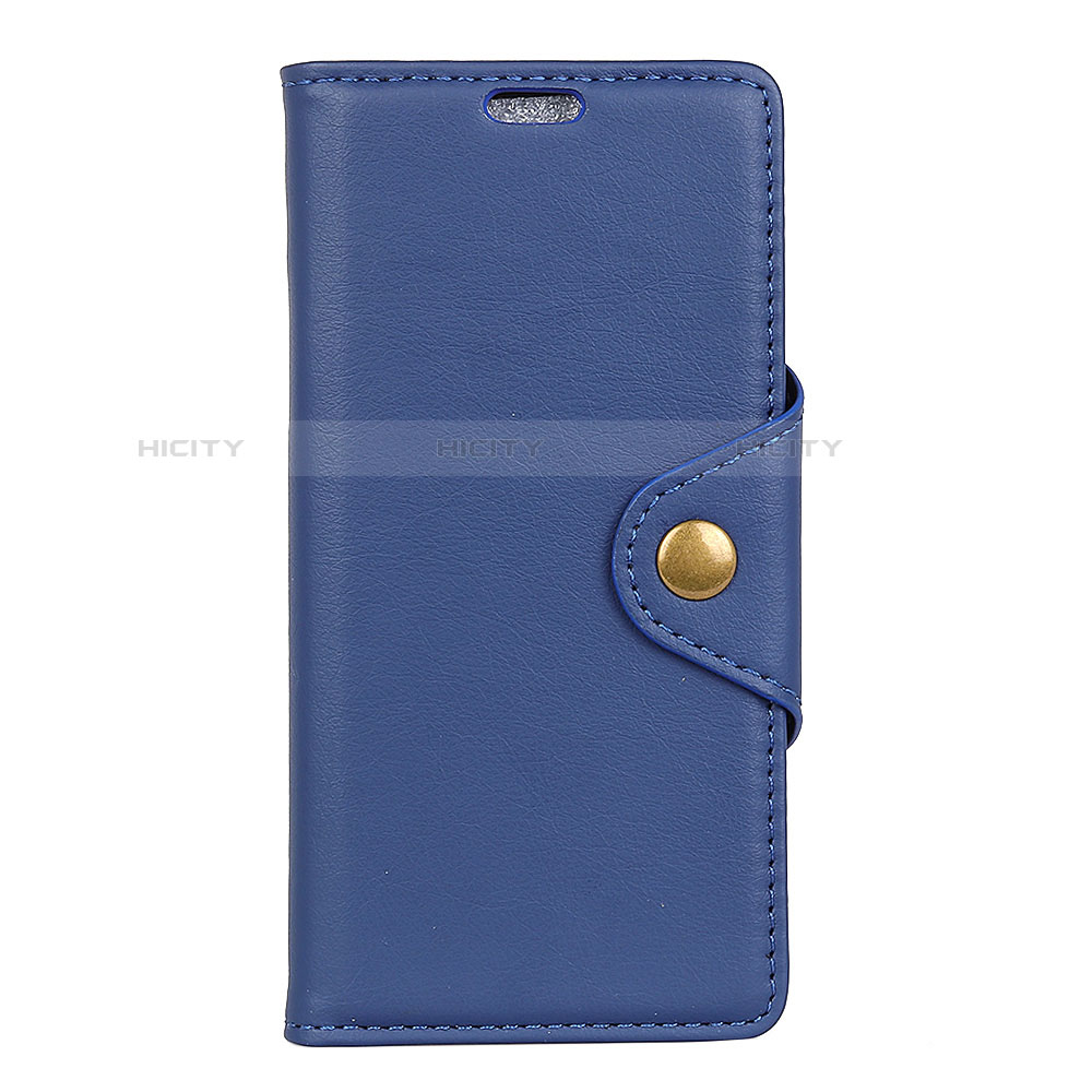 Coque Portefeuille Livre Cuir Etui Clapet L01 pour Alcatel 1 Bleu Plus