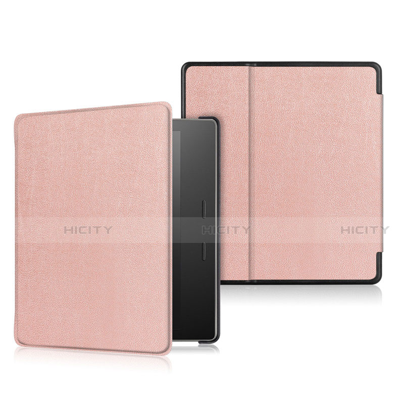 Coque Portefeuille Livre Cuir Etui Clapet L01 pour Amazon Kindle Oasis 7 inch Or Rose Plus