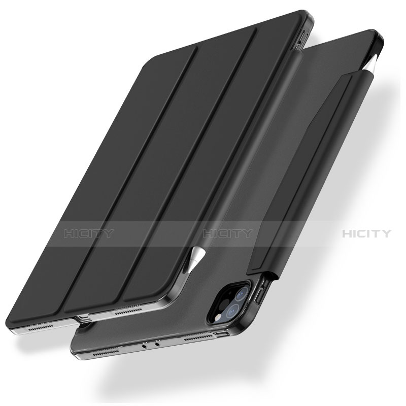 Coque Portefeuille Livre Cuir Etui Clapet L01 pour Apple iPad Pro 12.9 (2020) Noir Plus
