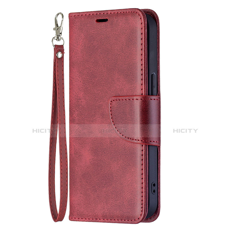Coque Portefeuille Livre Cuir Etui Clapet L01 pour Apple iPhone 14 Rouge Plus