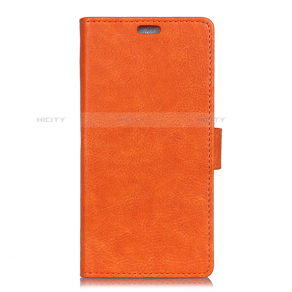 Coque Portefeuille Livre Cuir Etui Clapet L01 pour HTC U11 Eyes Orange Plus