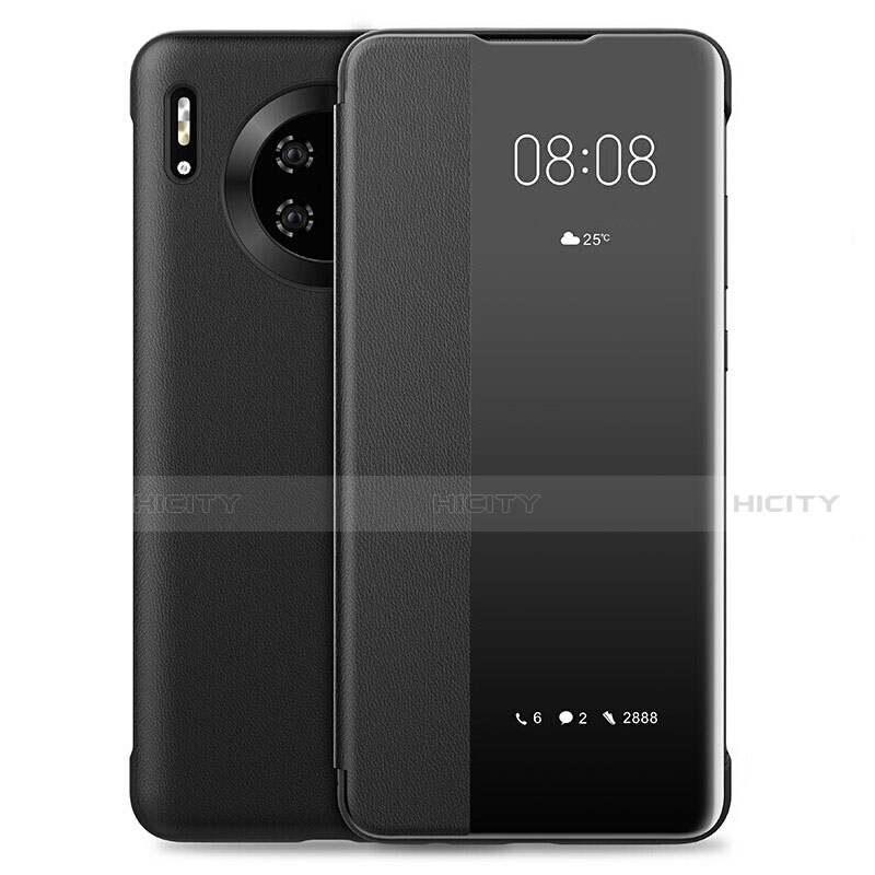 Coque Portefeuille Livre Cuir Etui Clapet L01 pour Huawei Mate 30 Pro Noir Plus