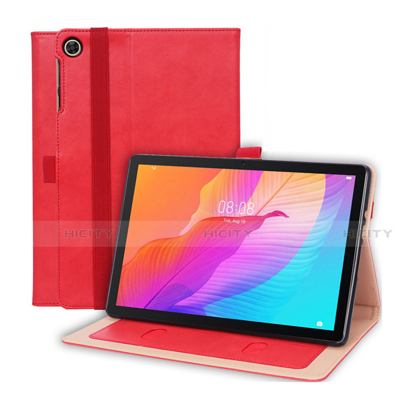 Coque Portefeuille Livre Cuir Etui Clapet L01 pour Huawei MatePad T 10s 10.1 Rouge Plus