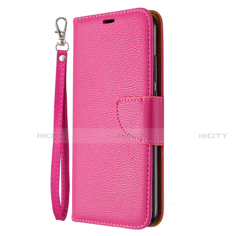Coque Portefeuille Livre Cuir Etui Clapet L01 pour Huawei P40 Lite E Rose Rouge Plus