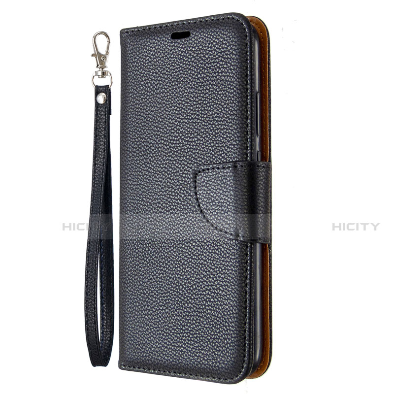 Coque Portefeuille Livre Cuir Etui Clapet L01 pour Huawei Y7p Noir Plus