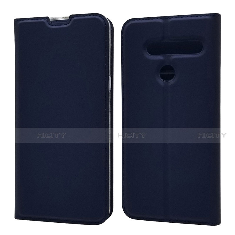 Coque Portefeuille Livre Cuir Etui Clapet L01 pour LG G8 ThinQ Bleu Plus