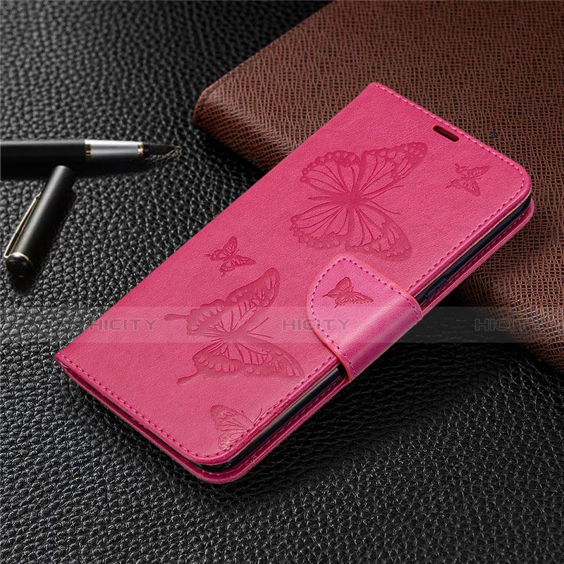 Coque Portefeuille Livre Cuir Etui Clapet L01 pour LG K61 Rose Rouge Plus
