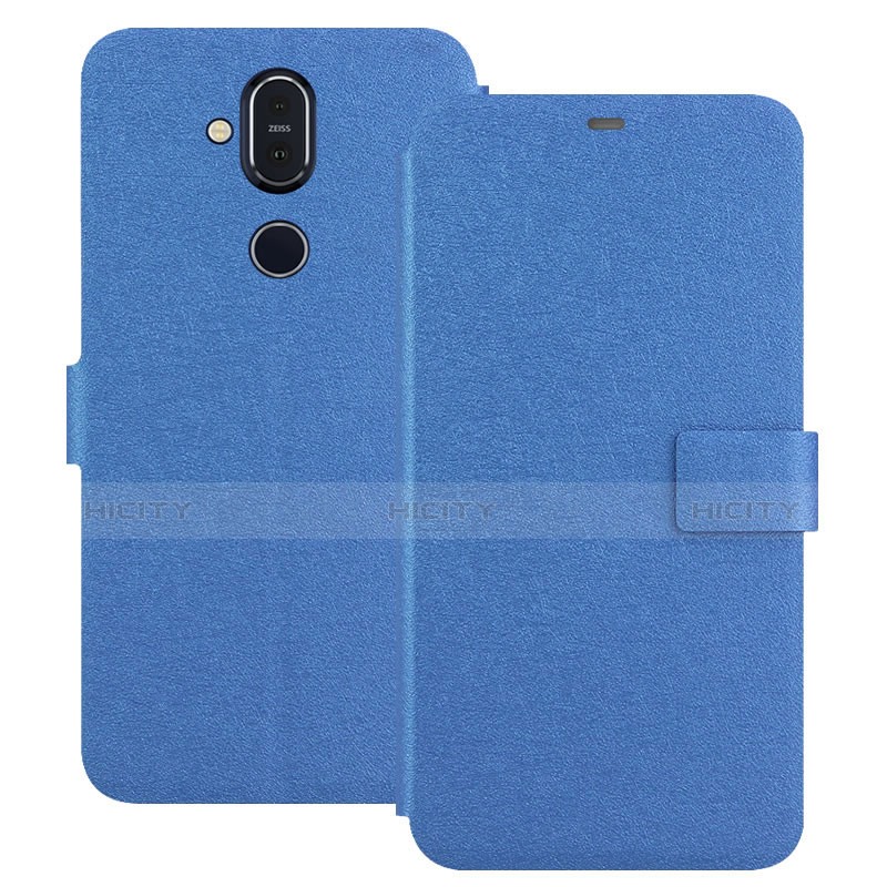 Coque Portefeuille Livre Cuir Etui Clapet L01 pour Nokia X7 Bleu Plus