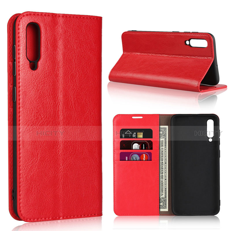 Coque Portefeuille Livre Cuir Etui Clapet L01 pour Samsung Galaxy A50 Rouge Plus