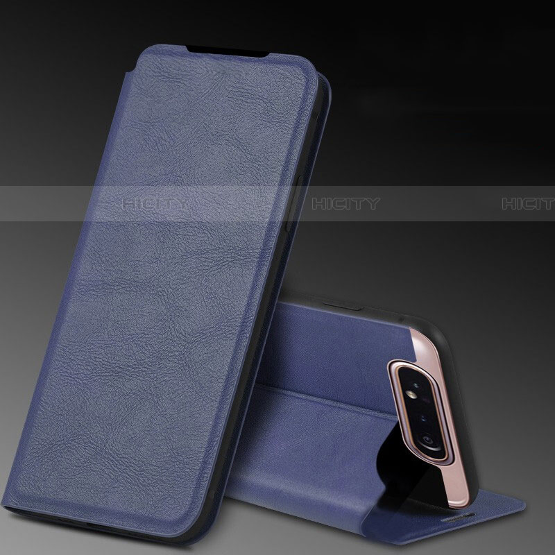 Coque Portefeuille Livre Cuir Etui Clapet L01 pour Samsung Galaxy A90 4G Bleu Plus