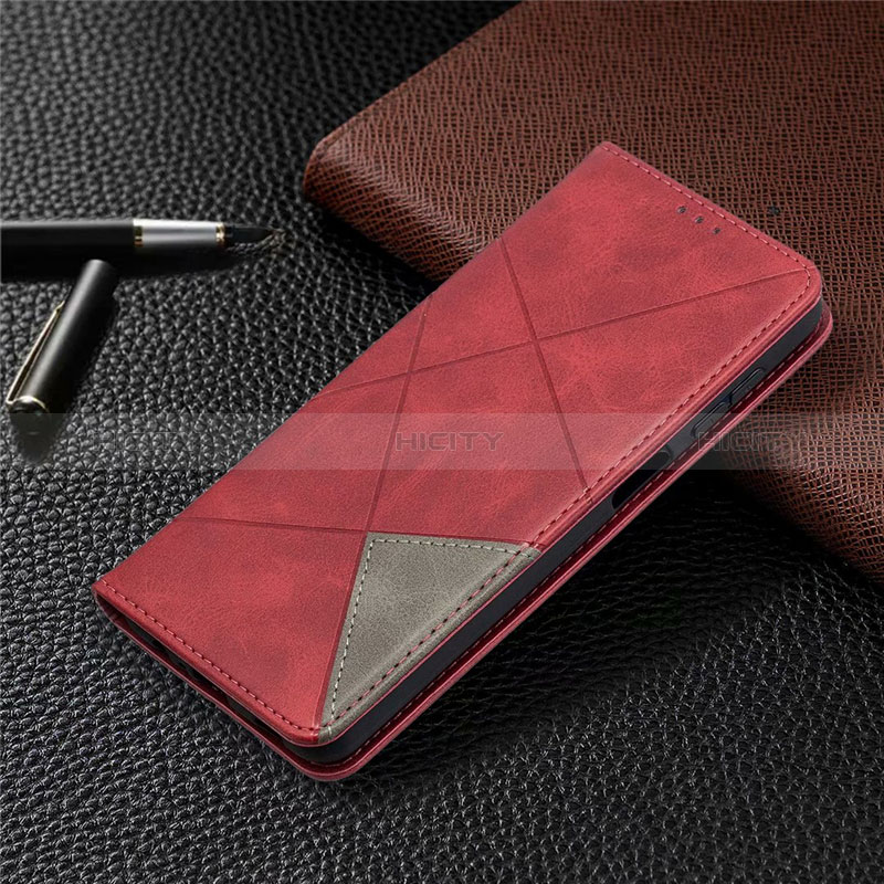 Coque Portefeuille Livre Cuir Etui Clapet L01 pour Samsung Galaxy F12 Rouge Plus