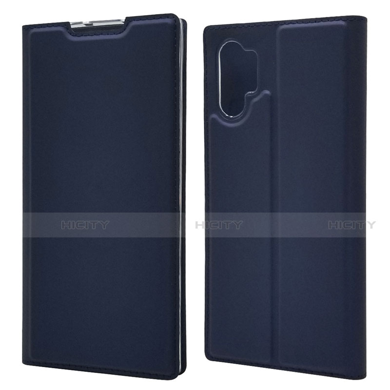 Coque Portefeuille Livre Cuir Etui Clapet L01 pour Samsung Galaxy Note 10 Plus Bleu Plus