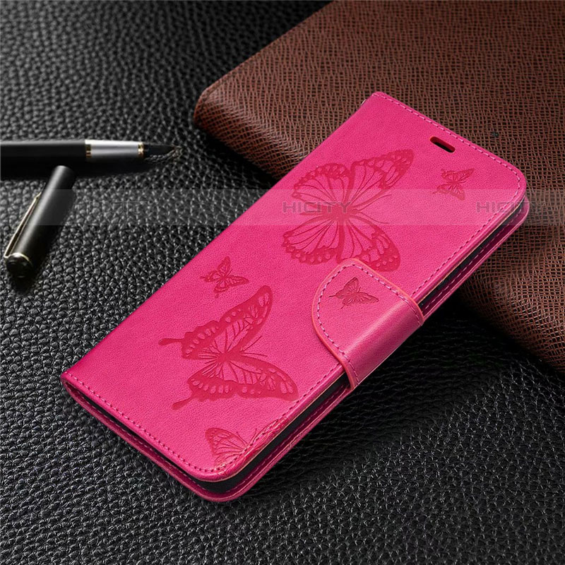 Coque Portefeuille Livre Cuir Etui Clapet L01 pour Samsung Galaxy S20 FE 5G Rose Rouge Plus