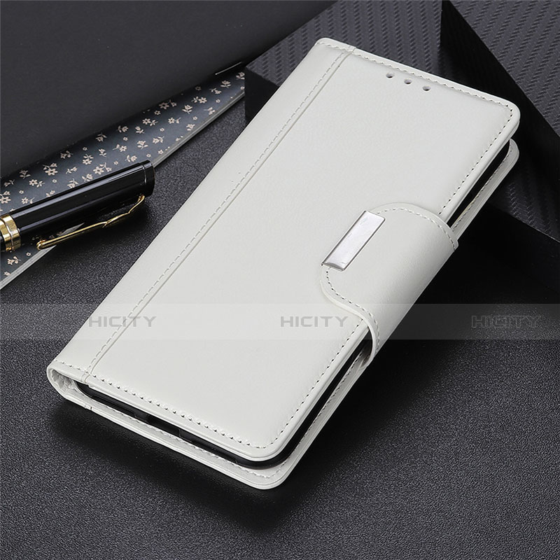 Coque Portefeuille Livre Cuir Etui Clapet L01 pour Samsung Galaxy S21 5G Blanc Plus