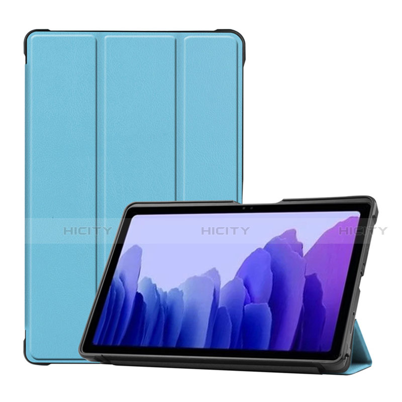 Coque Portefeuille Livre Cuir Etui Clapet L01 pour Samsung Galaxy Tab A7 4G 10.4 SM-T505 Bleu Ciel Plus