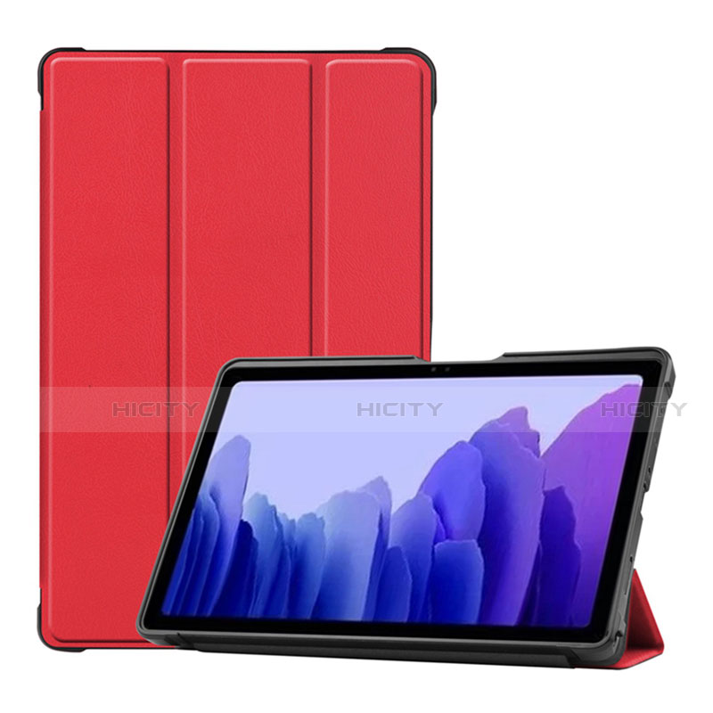 Coque Portefeuille Livre Cuir Etui Clapet L01 pour Samsung Galaxy Tab A7 Wi-Fi 10.4 SM-T500 Rouge Plus