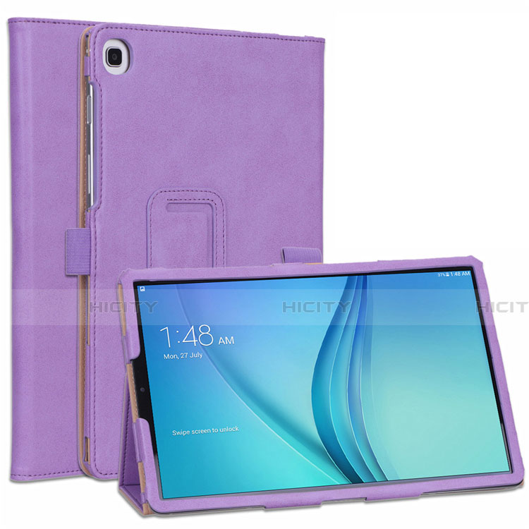 Coque Portefeuille Livre Cuir Etui Clapet L01 pour Samsung Galaxy Tab S5e 4G 10.5 SM-T725 Violet Plus