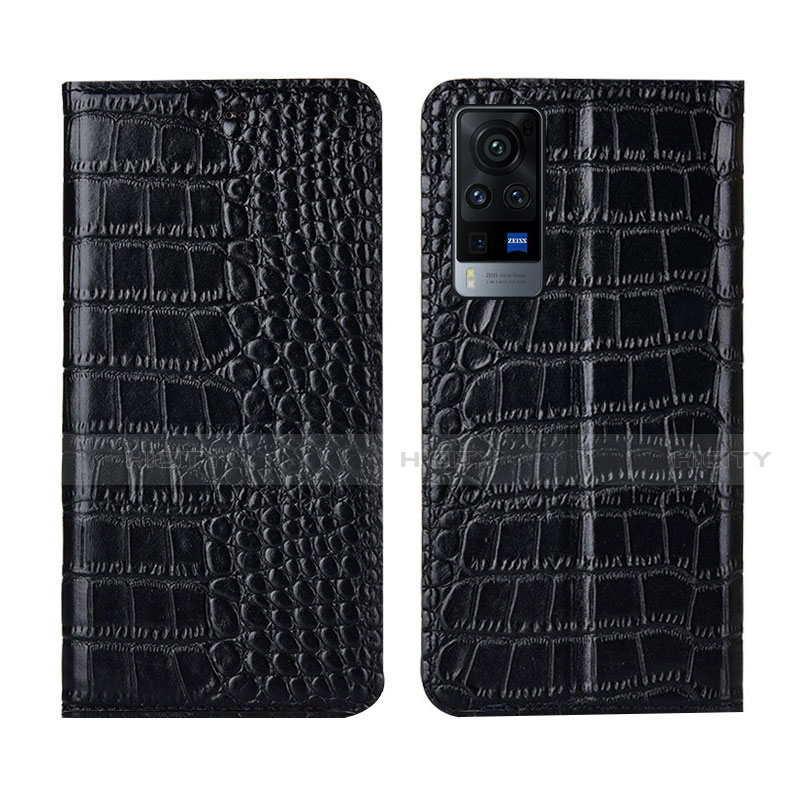 Coque Portefeuille Livre Cuir Etui Clapet L01 pour Vivo X60T 5G Noir Plus