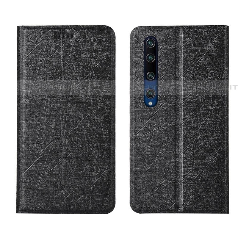 Coque Portefeuille Livre Cuir Etui Clapet L01 pour Xiaomi Mi 10 Noir Plus