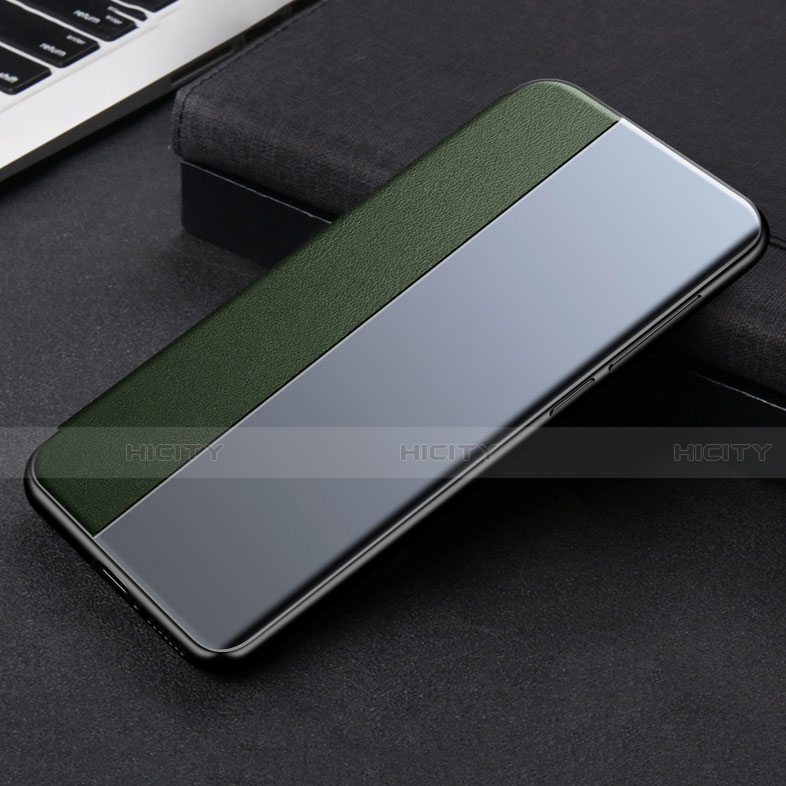 Coque Portefeuille Livre Cuir Etui Clapet L01 pour Xiaomi Mi 11 5G Vert Nuit Plus