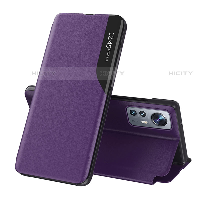 Coque Portefeuille Livre Cuir Etui Clapet L01 pour Xiaomi Mi 12X 5G Violet Plus