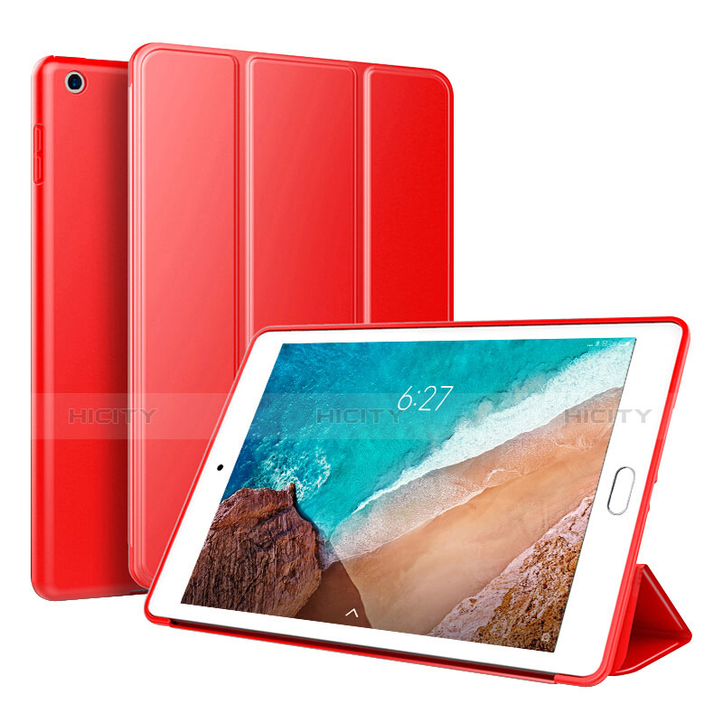 Coque Portefeuille Livre Cuir Etui Clapet L01 pour Xiaomi Mi Pad 4 Rouge Plus