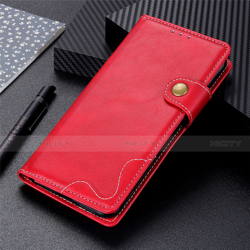 Coque Portefeuille Livre Cuir Etui Clapet L01 pour Xiaomi Redmi 9C NFC Rouge Plus