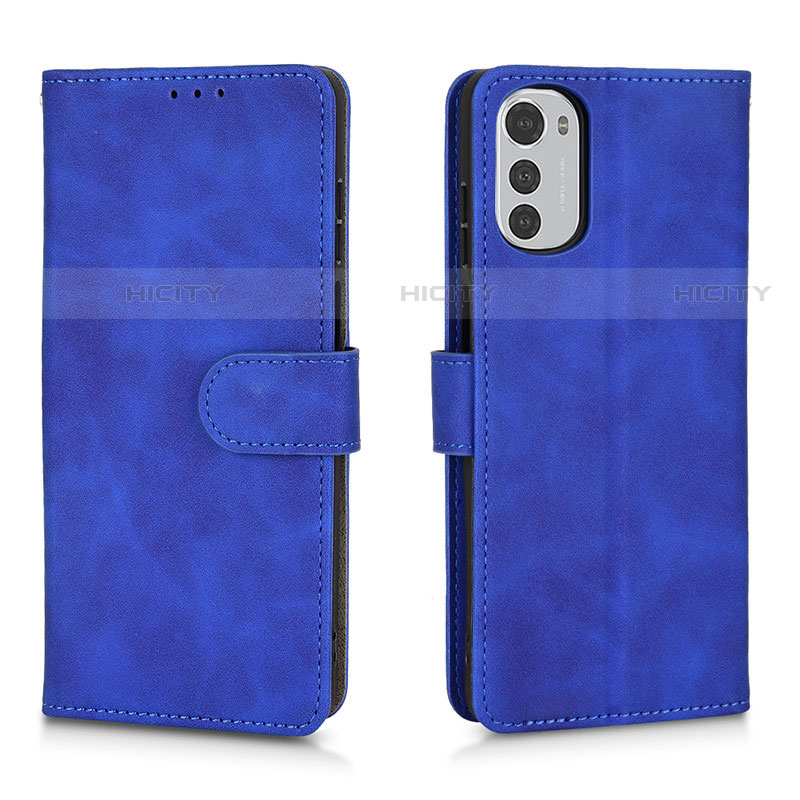 Coque Portefeuille Livre Cuir Etui Clapet L01Z pour Motorola Moto E32s Bleu Plus