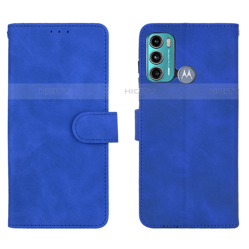 Coque Portefeuille Livre Cuir Etui Clapet L01Z pour Motorola Moto G40 Fusion Bleu Plus