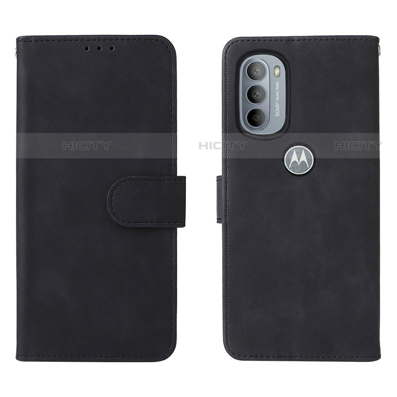 Coque Portefeuille Livre Cuir Etui Clapet L01Z pour Motorola Moto G41 Noir Plus