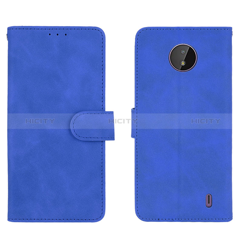 Coque Portefeuille Livre Cuir Etui Clapet L01Z pour Nokia C10 Bleu Plus