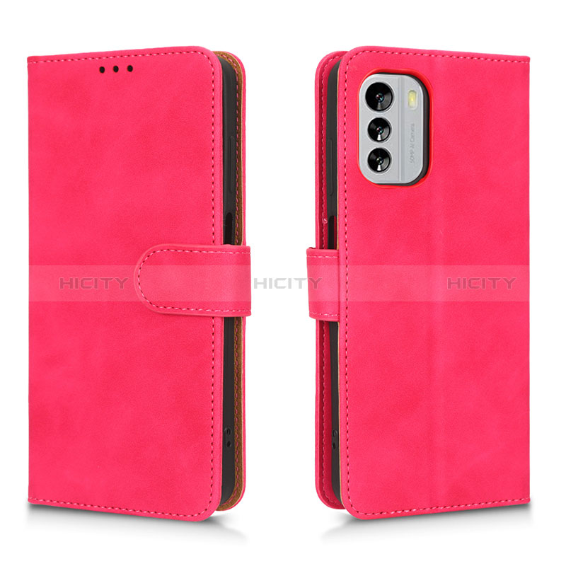 Coque Portefeuille Livre Cuir Etui Clapet L01Z pour Nokia G60 5G Rose Rouge Plus
