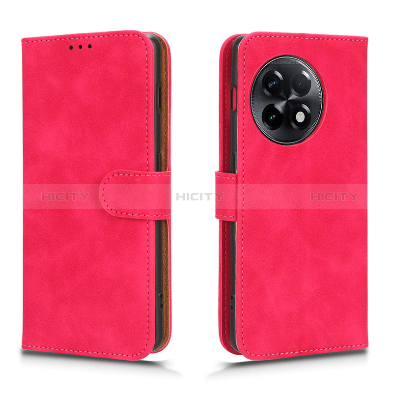Coque Portefeuille Livre Cuir Etui Clapet L01Z pour OnePlus 11R 5G Rose Rouge Plus