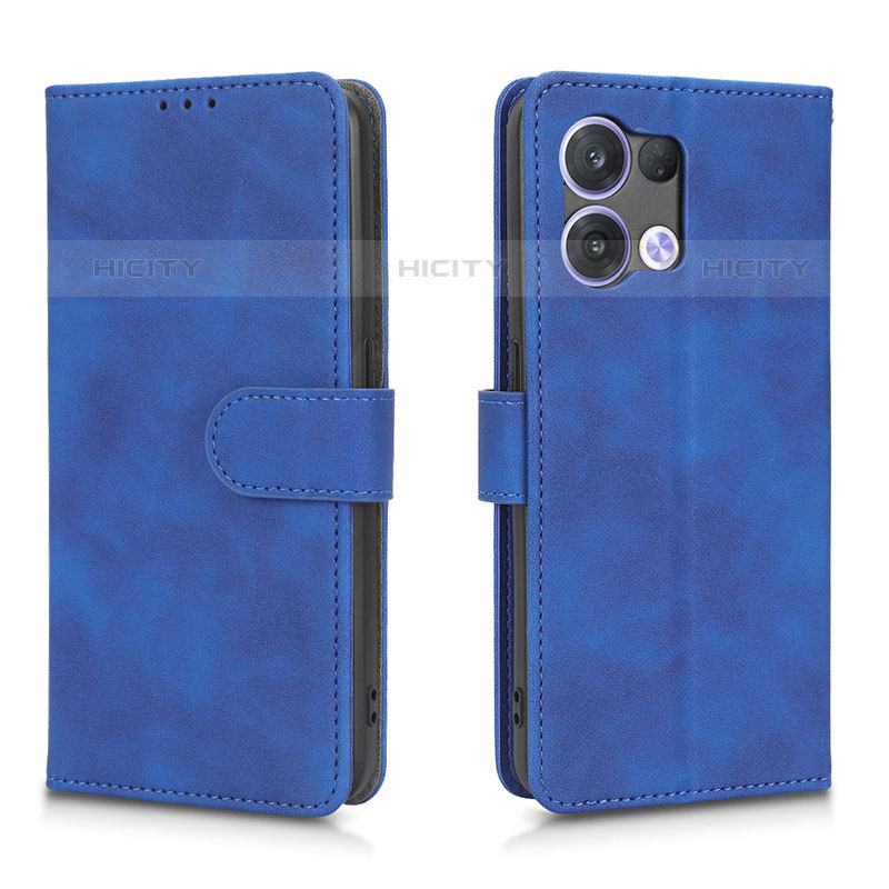 Coque Portefeuille Livre Cuir Etui Clapet L01Z pour Oppo Reno8 5G Bleu Plus
