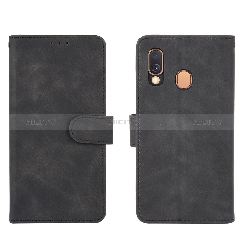 Coque Portefeuille Livre Cuir Etui Clapet L01Z pour Samsung Galaxy A40 Noir Plus