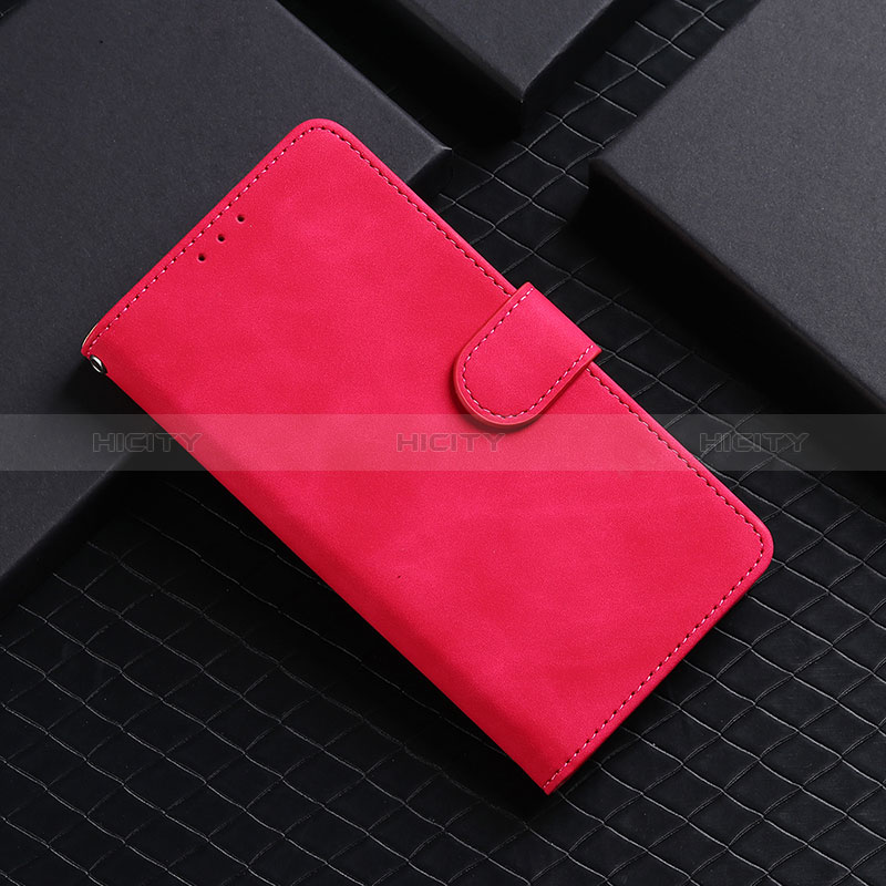 Coque Portefeuille Livre Cuir Etui Clapet L01Z pour Samsung Galaxy A91 Rose Rouge Plus