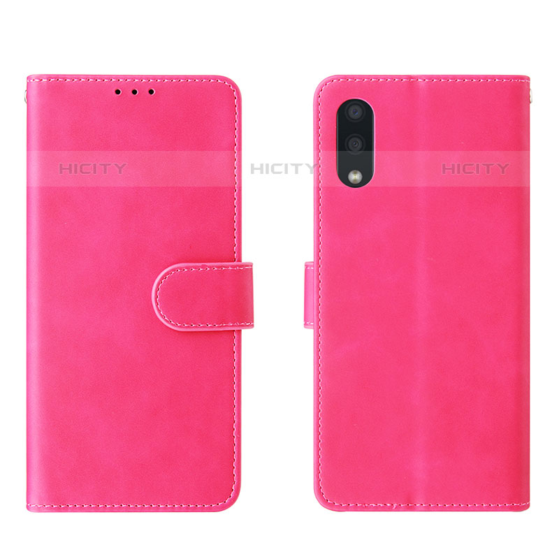 Coque Portefeuille Livre Cuir Etui Clapet L01Z pour Samsung Galaxy M02 Rose Rouge Plus