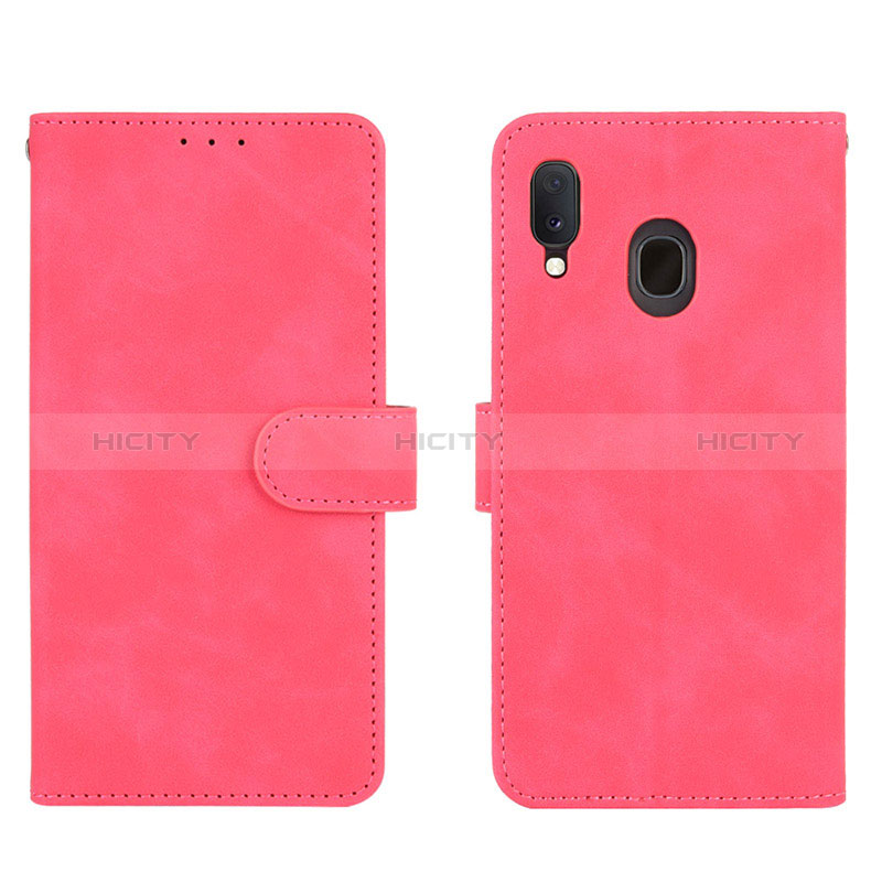 Coque Portefeuille Livre Cuir Etui Clapet L01Z pour Samsung Galaxy M10S Rose Rouge Plus