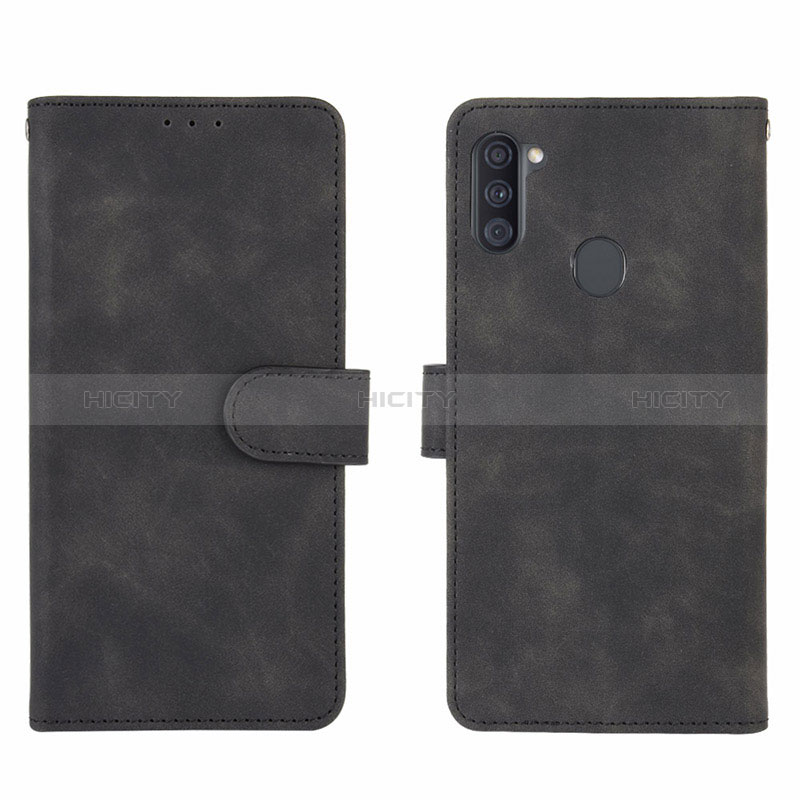 Coque Portefeuille Livre Cuir Etui Clapet L01Z pour Samsung Galaxy M11 Noir Plus