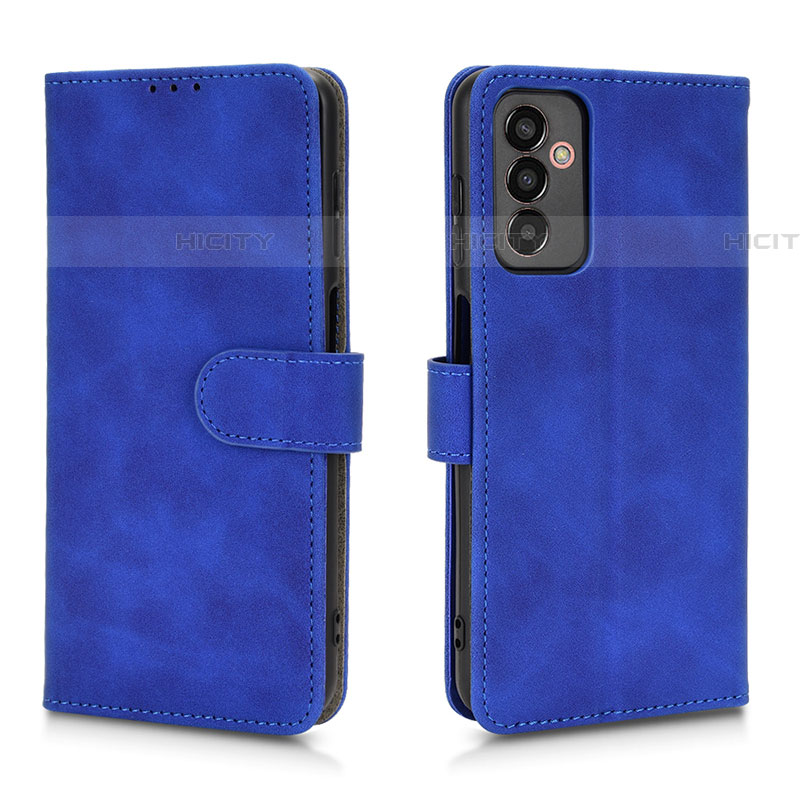 Coque Portefeuille Livre Cuir Etui Clapet L01Z pour Samsung Galaxy M13 4G Bleu Plus