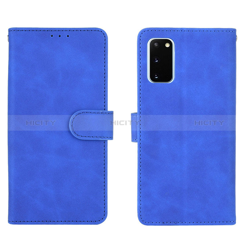 Coque Portefeuille Livre Cuir Etui Clapet L01Z pour Samsung Galaxy S20 FE (2022) 5G Bleu Plus