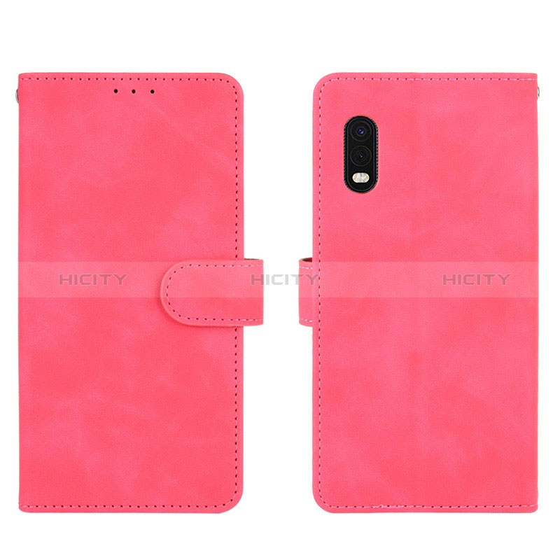 Coque Portefeuille Livre Cuir Etui Clapet L01Z pour Samsung Galaxy XCover Pro Rose Rouge Plus