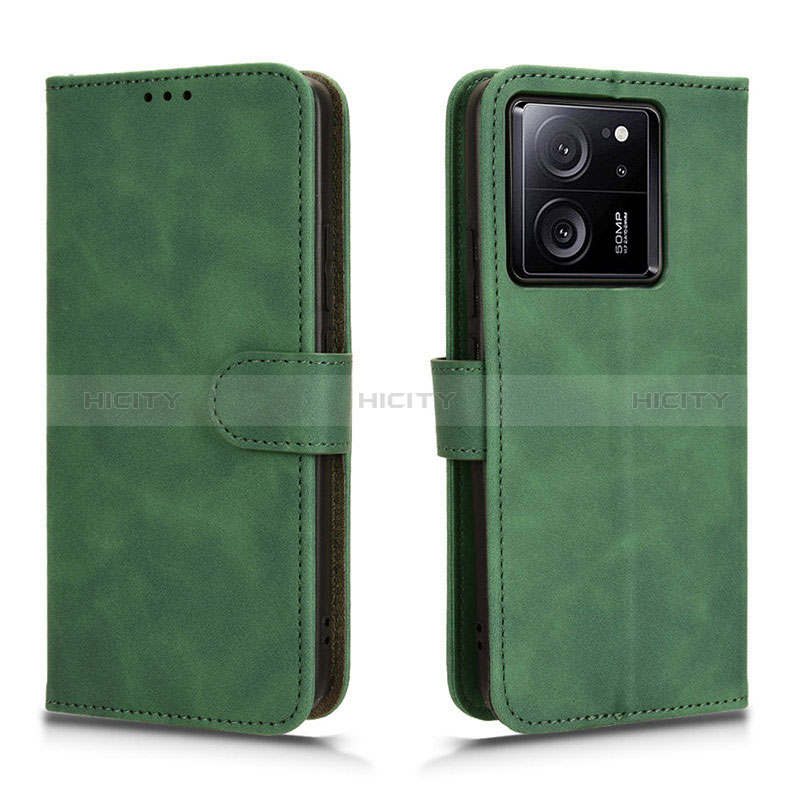 Coque Portefeuille Livre Cuir Etui Clapet L01Z pour Xiaomi Mi 13T 5G Vert Plus